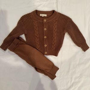 Greyson mini collection baby sweater outfit (brown)